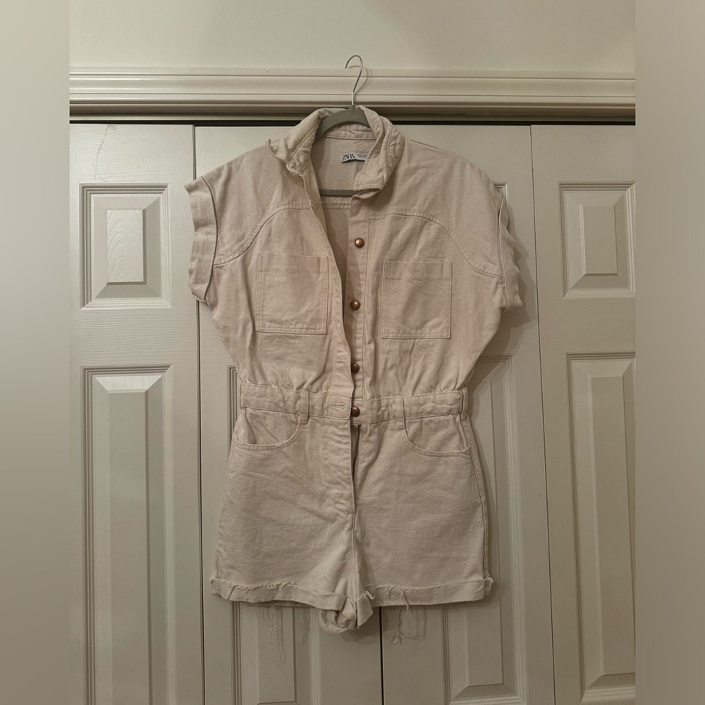 Zara Denim Jumpsuit Size M